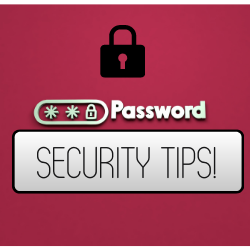 Password Security Tips written on red background.