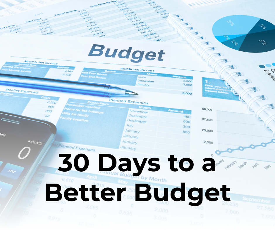 Budget planning sheets.