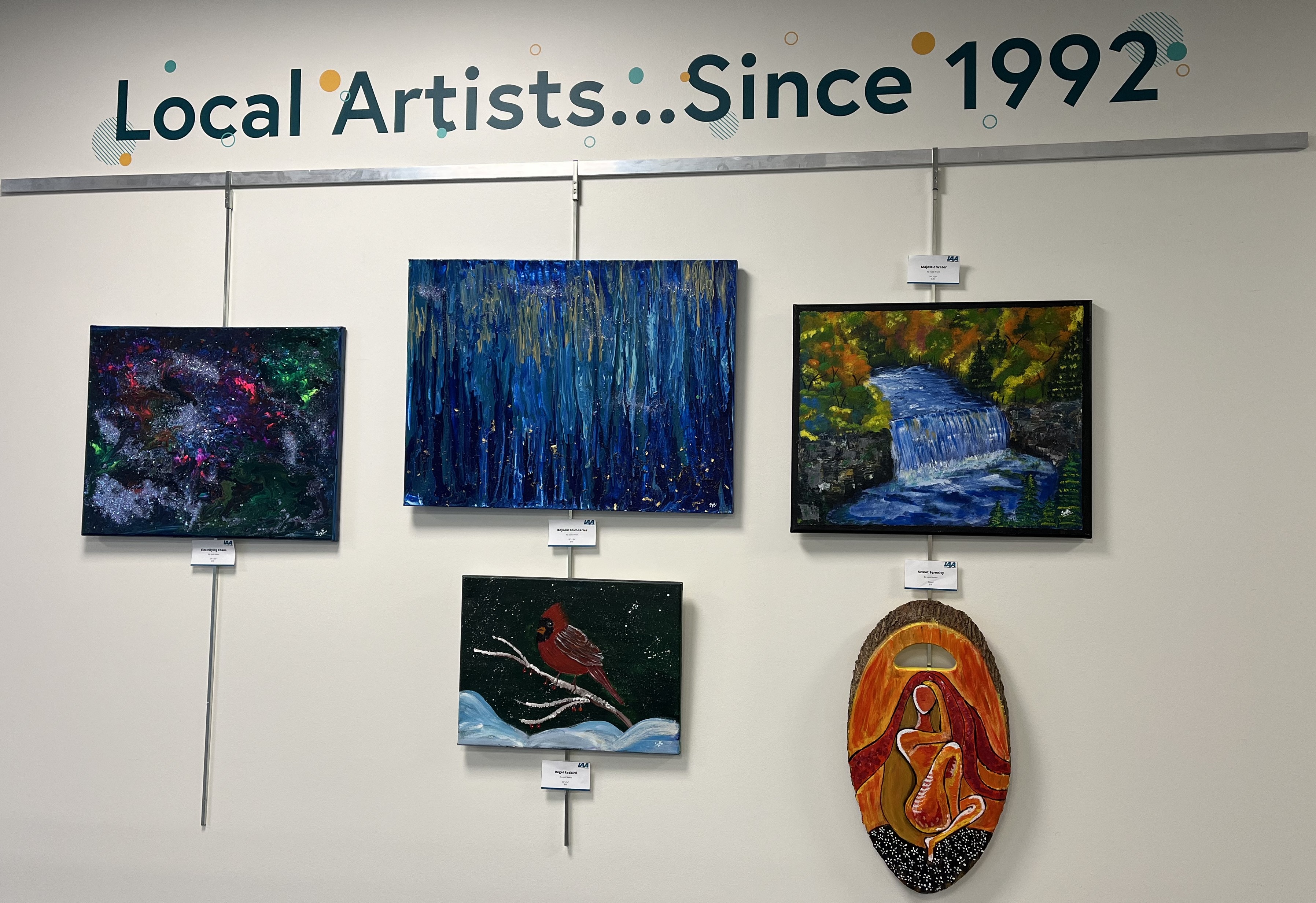 Photo of Jyoti art pieces in IAACU Lobby