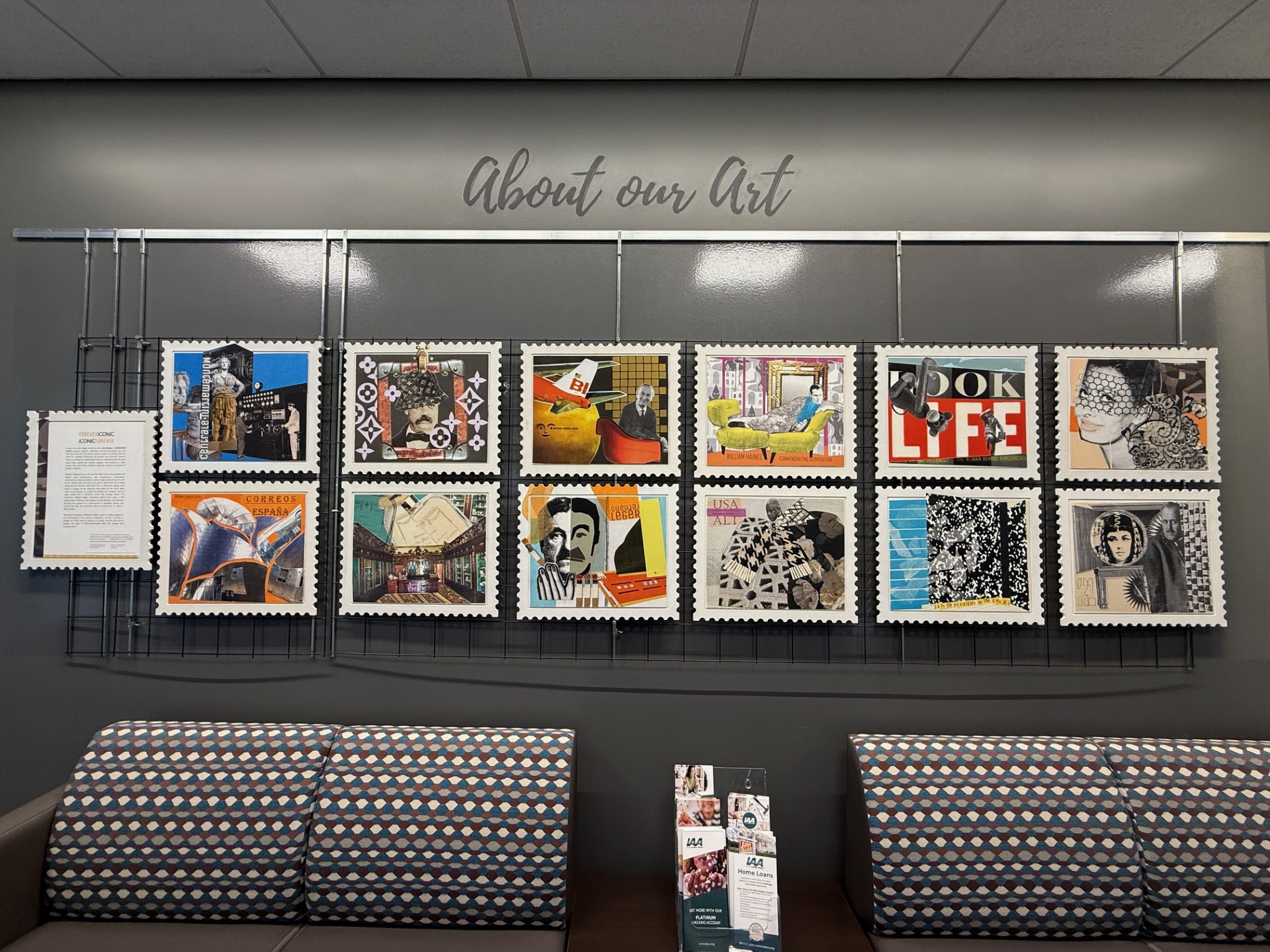 Q1 2025 Gray Wall Jim Neely's art on display in IAACU Lobby.