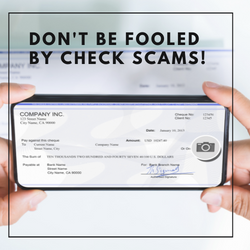 Don't be fooled by check scams